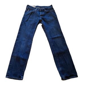 Abercrombie & Fitch Straight Dark Blue Jeans Men's 28x30 Button Fly